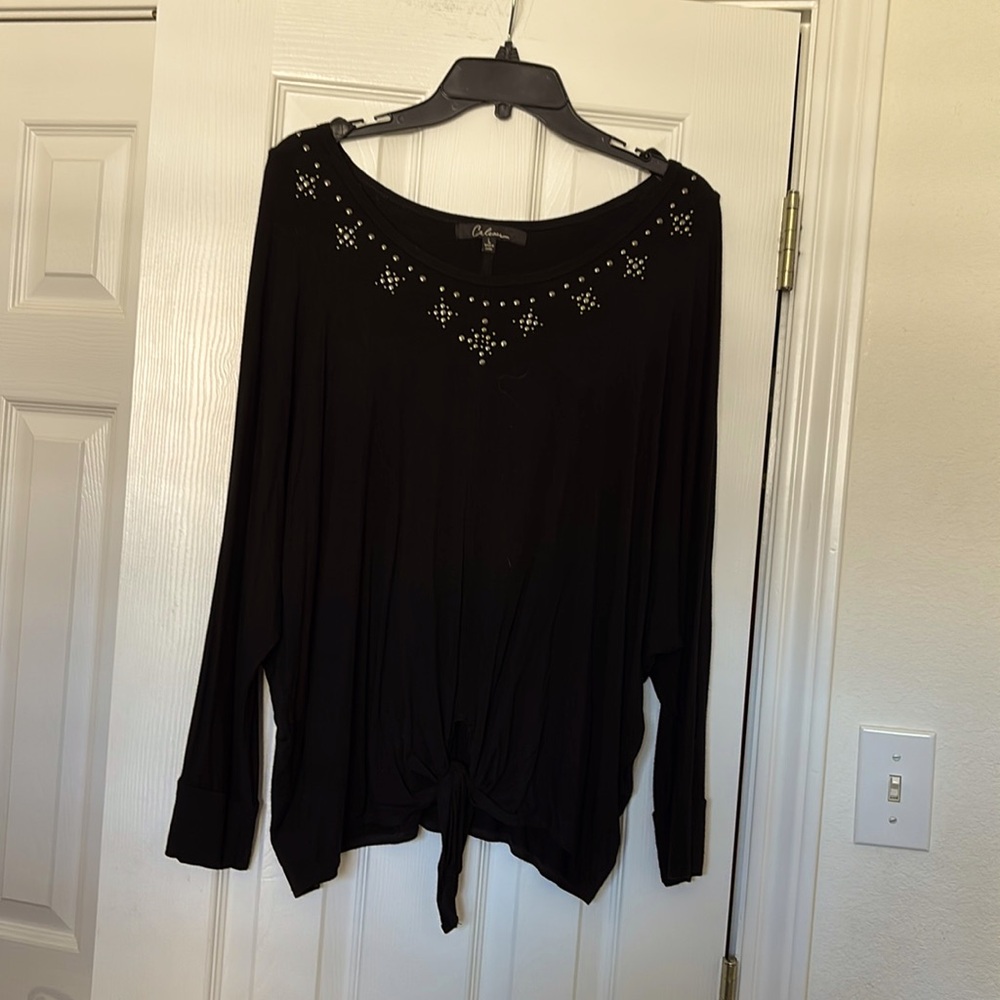 Calessa sweater with embellishment on neck